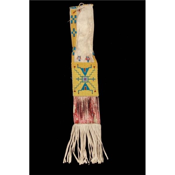 Lakota Sioux Quilled & Beaded Pipe Bag Large c1875