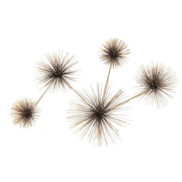 Curtis Jere Five Sunburst Pom Pom Brass Sculpture