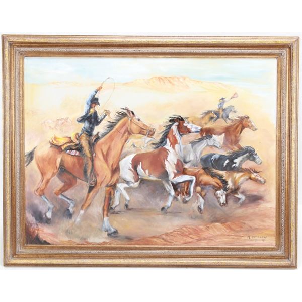 Margie Jackson (1934-2021) Horse Round Up