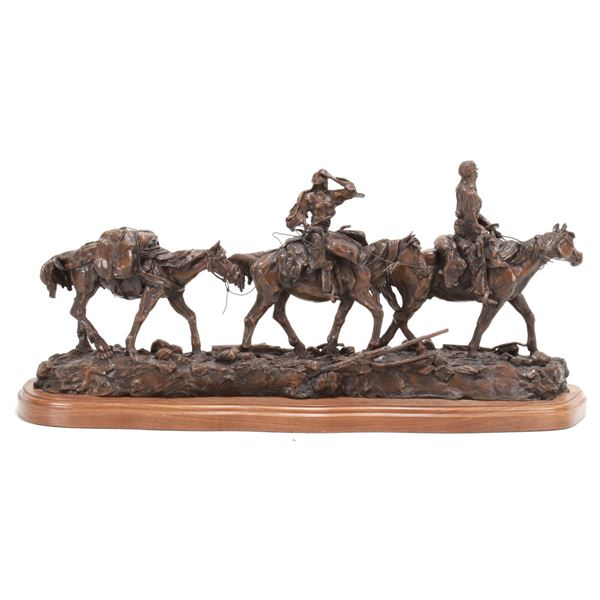 M. Jackson (1934-2021) Large Western Cowboy Bronze