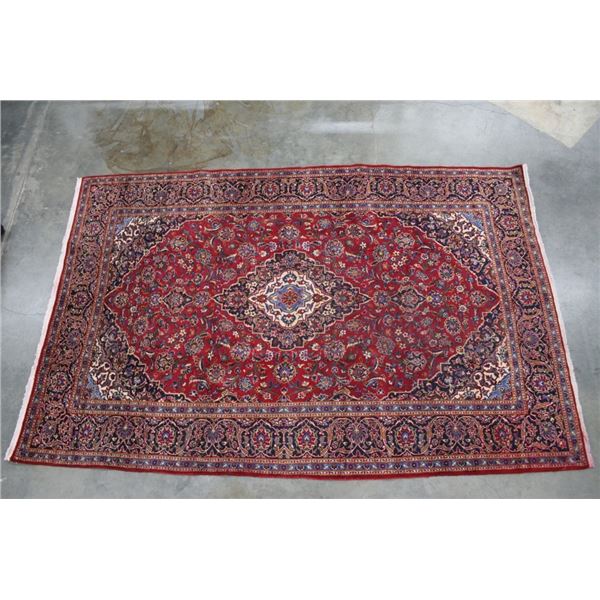 1930's Kashan Persian Hand Knotted Wool Area Rug