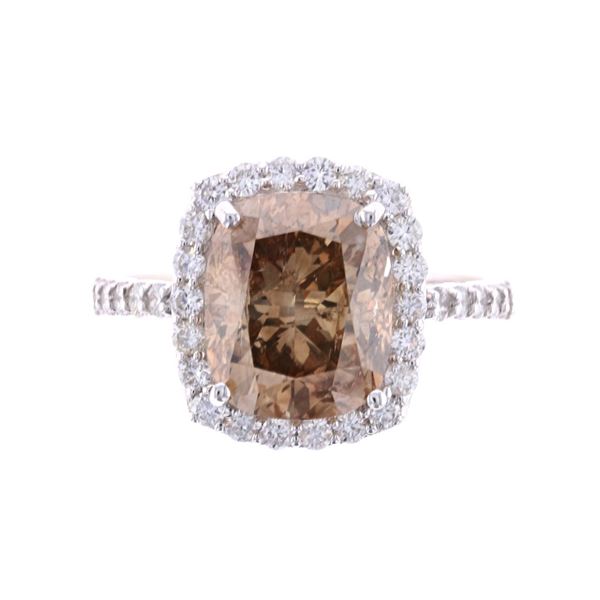 4.85ct Natural Fancy Brown Diamond 18k Gold Ring