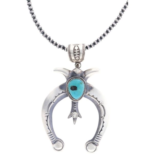 Navajo Naja Squash Kingman Necklace by M.C.