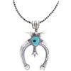 Image 1 : Navajo Naja Squash Kingman Necklace by M.C.