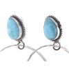 Image 2 : Navajo Elouise Kee Silver & Larimar Hoop Earrings