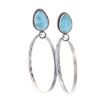 Image 3 : Navajo Elouise Kee Silver & Larimar Hoop Earrings