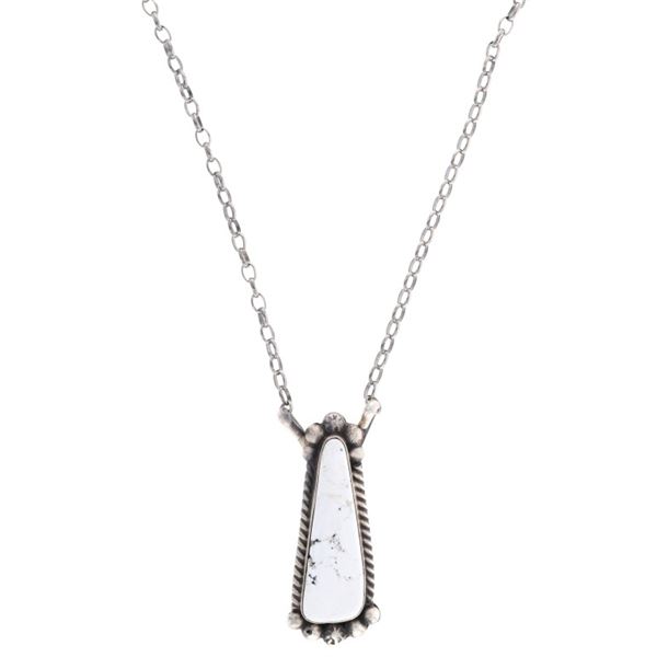 Navajo A. Largo White Buffalo Turquoise Necklace
