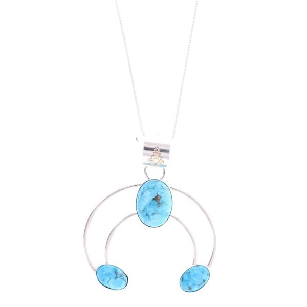 Navajo Greg Perry Silver & Turquoise Necklace