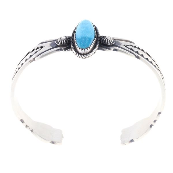 Navajo Martha Cayatino Silver & Turquoise Bracelet