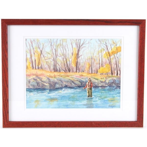 Hodges, Dave (1949 - ) Streamer Fishing Watercolor