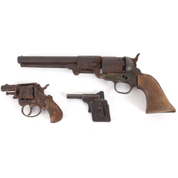 1800's Collection of Unmarked Revolvers & Pop gun