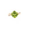 Image 1 : Freeform Peridot Diamond & 14k Yellow Gold Ring