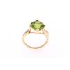 Image 2 : Freeform Peridot Diamond & 14k Yellow Gold Ring