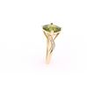 Image 8 : Freeform Peridot Diamond & 14k Yellow Gold Ring