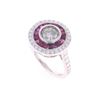 Image 2 : Pristine Ruby Diamond and 18k White Gold Ring