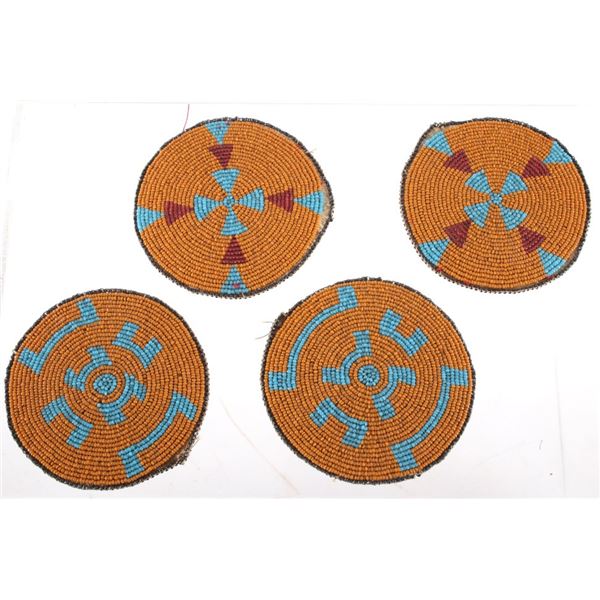 Plateau Fully Beaded Rosette Medallions c. 1880-90