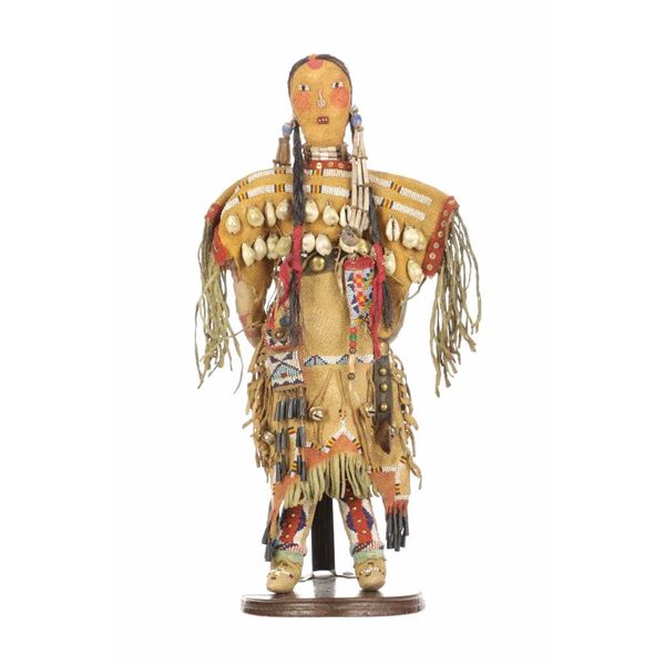 Comanche Beaded Hide Doll Anadarko, OK. c. 1930