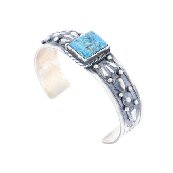 Navajo Kingman Turquoise Sterling Cuff R. Enriquez