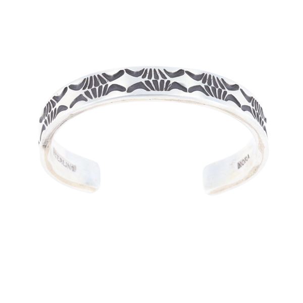 Navajo Heavy Tooled Sterling Bracelet by Nora Tahe