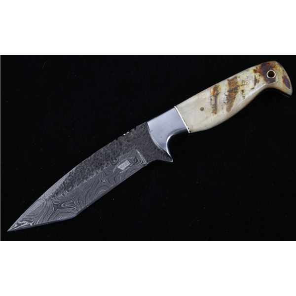 M.T. Knives of Bozeman Rams Horn Damascus Knife