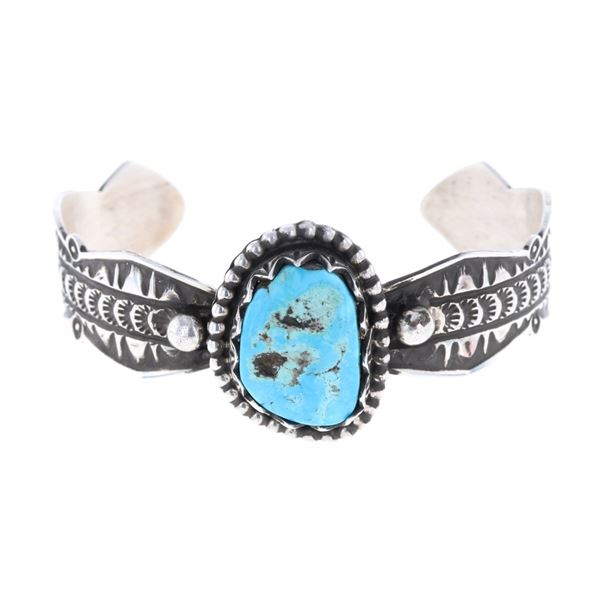 Navajo Turquoise Randy Begay Jr. Silver Bracelet