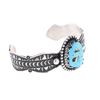 Image 7 : Navajo Turquoise Randy Begay Jr. Silver Bracelet