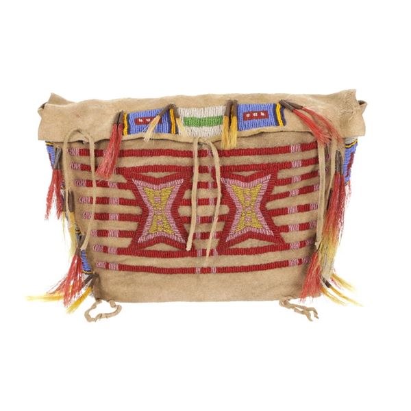 Cheyenne Beaded Tipi Bag Indian Reservation Era