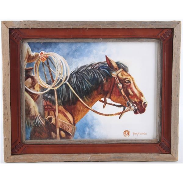 Peter X O'Brien "Roping Horse" Water Color