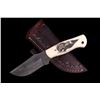 Montana Territory Buffalo Scrimshaw Damascus Knife