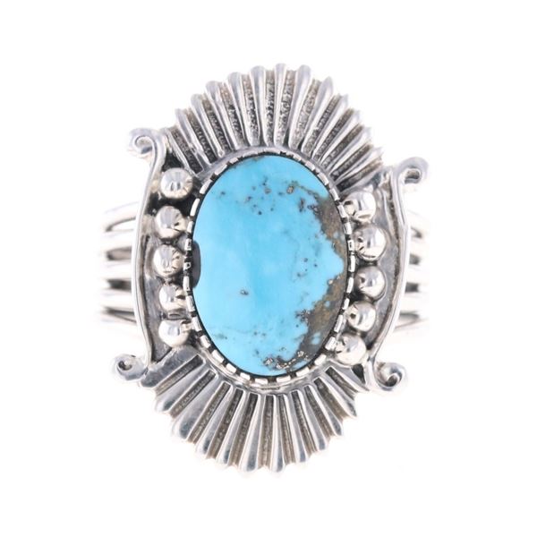 Navajo R. Begay Sterling Silver & Turquoise Ring