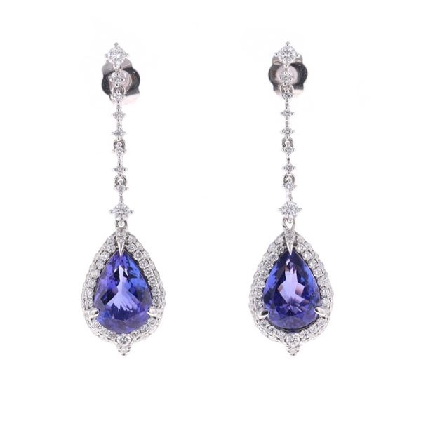 Classic Tanzanite Diamond & 18k Dangle Earrings