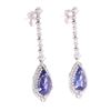 Image 4 : Classic Tanzanite Diamond & 18k Dangle Earrings
