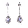 Image 5 : Classic Tanzanite Diamond & 18k Dangle Earrings