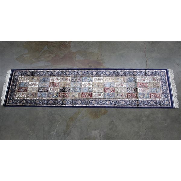 Mid 1900's Hereke Turkish Fine Silk Runner Rug