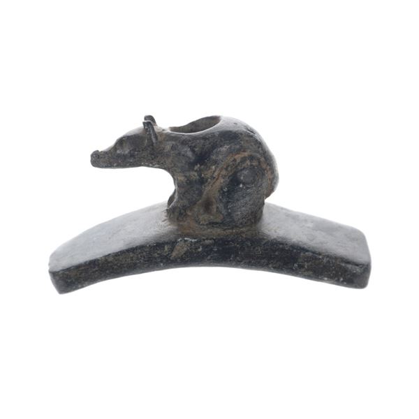 Hopewell Tradition Bear Effigy Pipe Bowl 100-500CE