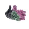 Image 15 : Ruby Zoisite Hand Carved Dragon Iguana Figurines