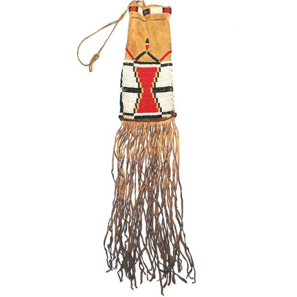 Comanche Beaded Tobacco Pouch 19th C.
