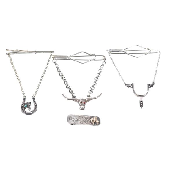 Western Sterling Silver & 10k Gold Tie Clip's