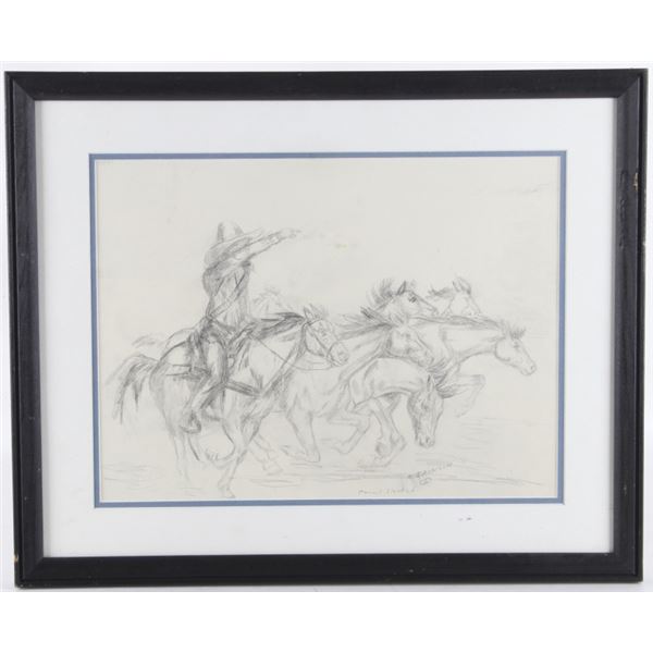 Margie Jackson (1934-2021) Framed Pencil Sketch