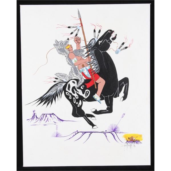 Cheyenne Original Gouache Painting c. 1989