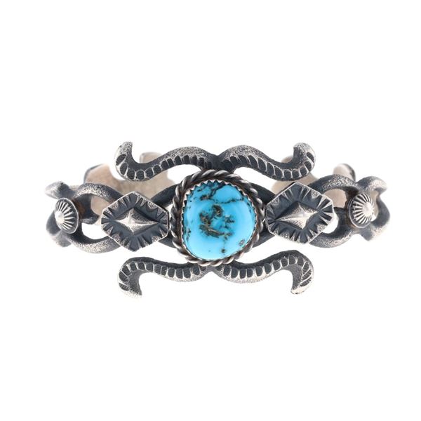 Navajo Tufa Sleeping Beauty Turquoise Bracelet