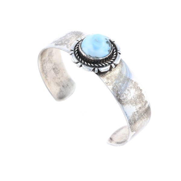 Navajo Larimar Sterling Bracelet by Alice Johnson