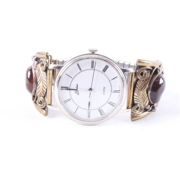 Belair Watch With Navajo Brown Opal Cuff & Band