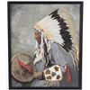 Image 1 : Original Drumming Native Man Oil Painting Watson