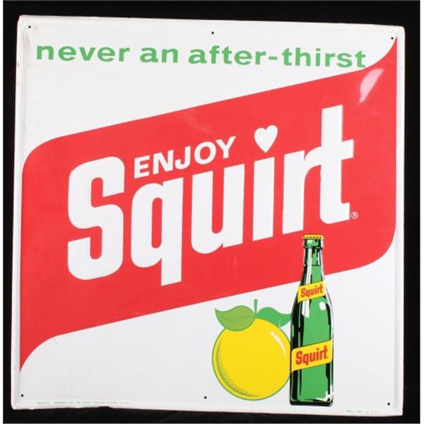 1971 Squirt Never An After-Thirst Soda Pop Sign