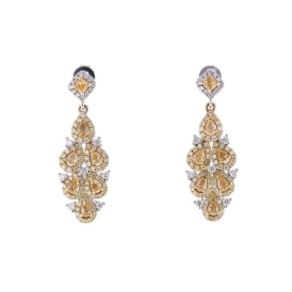 Elegant Fancy Brown Diamond 14k Gold Earrings