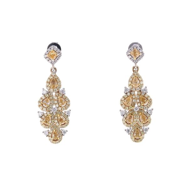 Elegant Fancy Brown Diamond 14k Gold Earrings