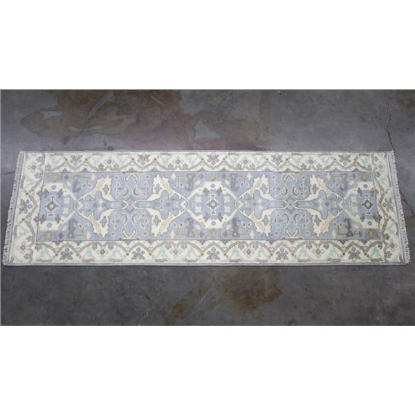 Oushak Persian Hand Knotted Wool Runner Rug 1930's