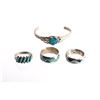 Image 1 : Navajo Old Pawn Silver Turquoise Rings & Bracelet