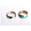 Image 4 : Navajo Old Pawn Silver Turquoise Rings & Bracelet